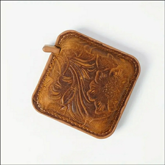 NEW! Brown Leather Embossed Tape Measurer - Picture 6 of 6